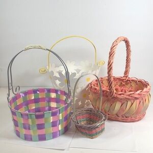 Set of 4 Easter Baskets Mixed Lot Collection